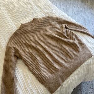 H&M Women's Ribbed Brown Turtleneck Sweater
